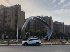 大型不锈钢轨道弧形雕塑 抽象艺术摆件