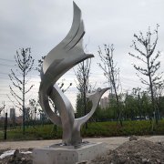 不锈钢鸟雕塑 城市景观抽象动物雕塑定制