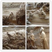 黄石室内景观立体人物浮雕 旅游区古风景雕塑设计制作