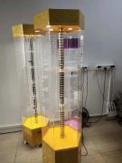 电动旋转六角亚克力展示柜供应出售