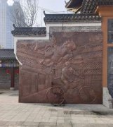 威海红铜风景人物浮雕 街头立体艺术自行车摆件