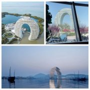 可定制灯光雕塑 湖州月亮湾n型建筑