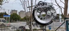 山东城市道路口车轮雕塑 汽车轮毂雕塑雕塑