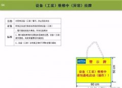 目视化管理设备工装维修中异常挂牌标识