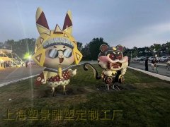 江苏绿地景观彩绘雕塑 盲盒手办精灵兔摆件