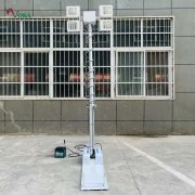 ​4米移动式电动可旋转监控杆 车载倒伏式升降天线杆
